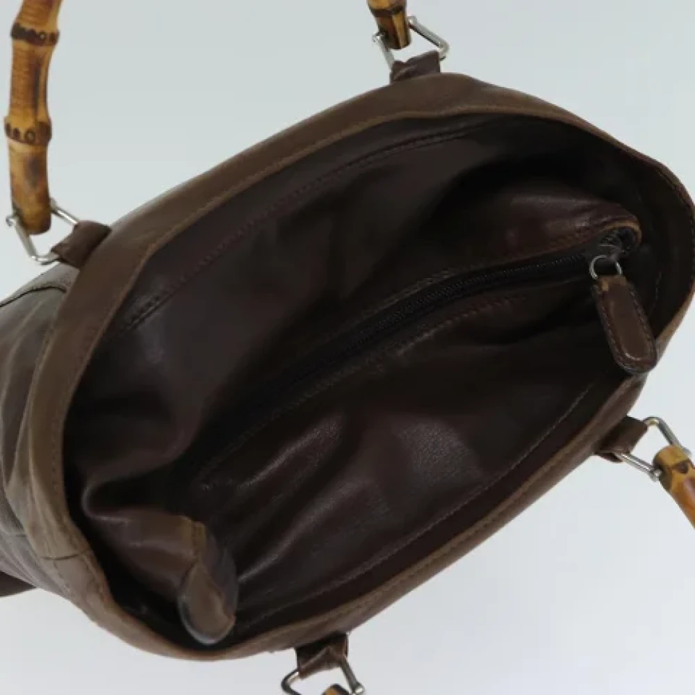 Gucci Vintage Pre-owned Leather handbags Brown Dames