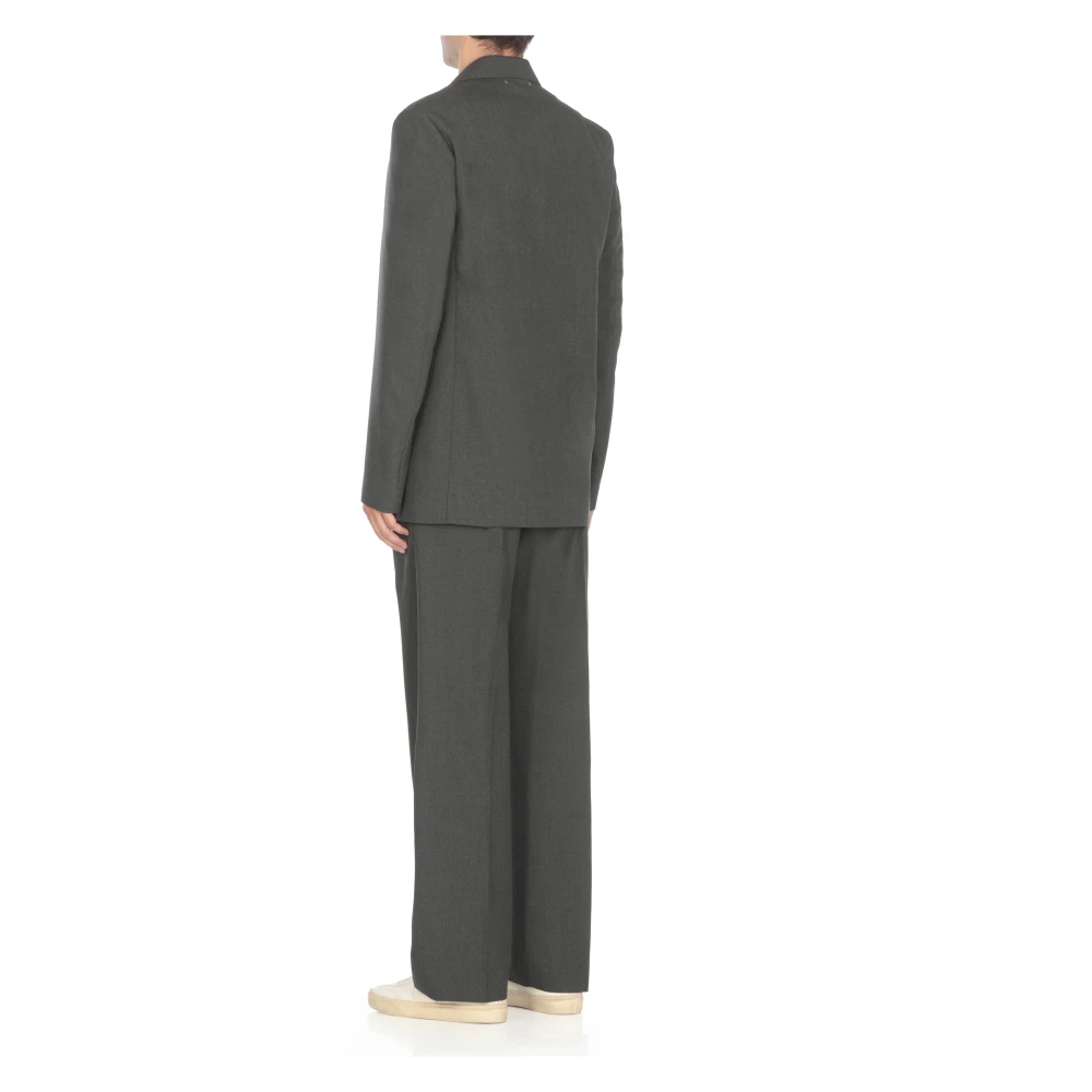 Golden Goose Grijze Wollen Jas Peak Lapel Gray Heren