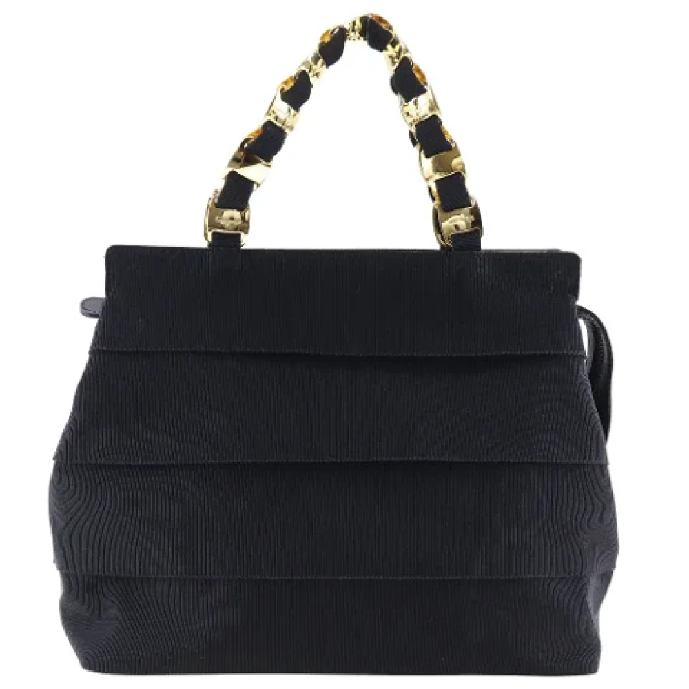 Salvatore Ferragamo Pre-owned Canvas handbags Black Dames