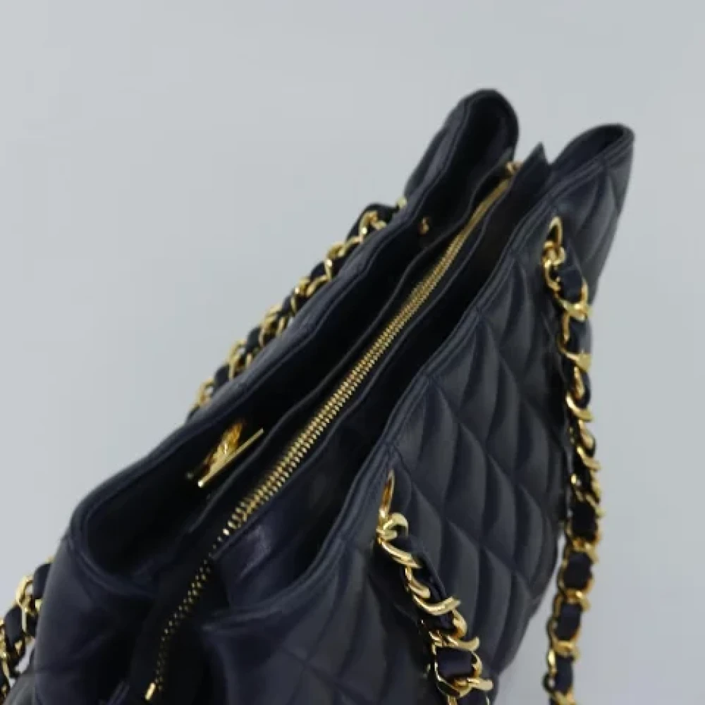 Chanel Vintage Pre-owned Leather chanel-bags Blue Dames