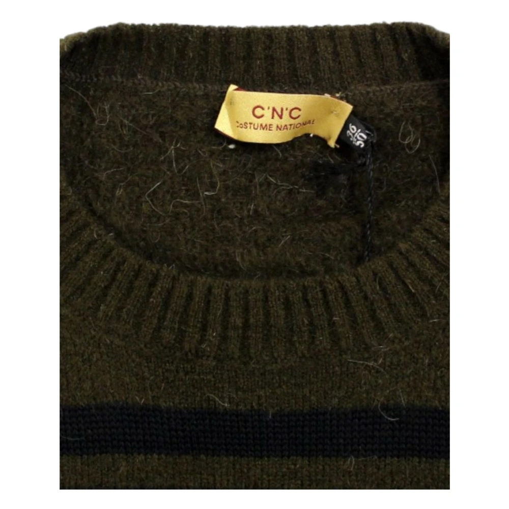Costume National Gestreepte Pullover met Ronde Hals Brown Heren