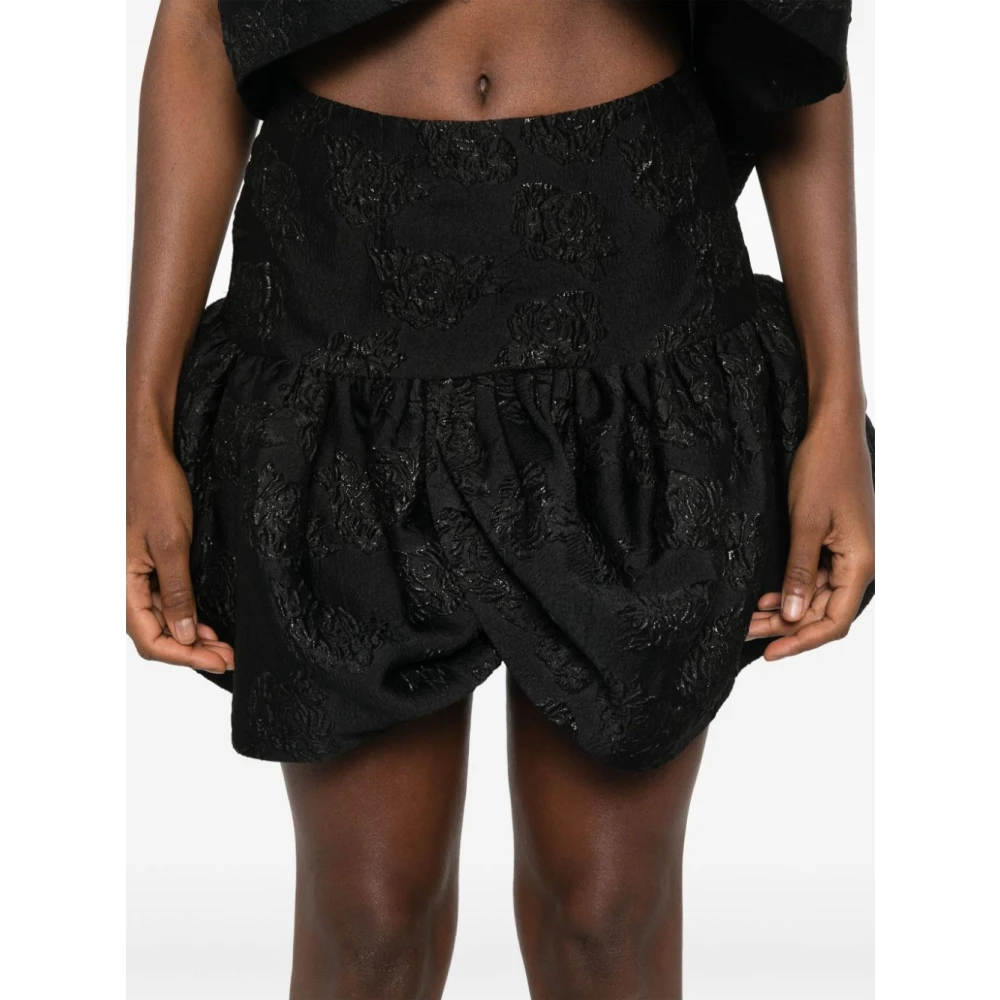 Rotate Birger Christensen Jacquard Mini Rok Black Dames
