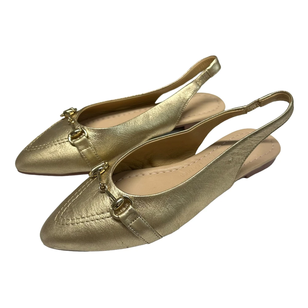 Carmela Leren Ballerina met Accessoire Leren Zool Yellow Dames