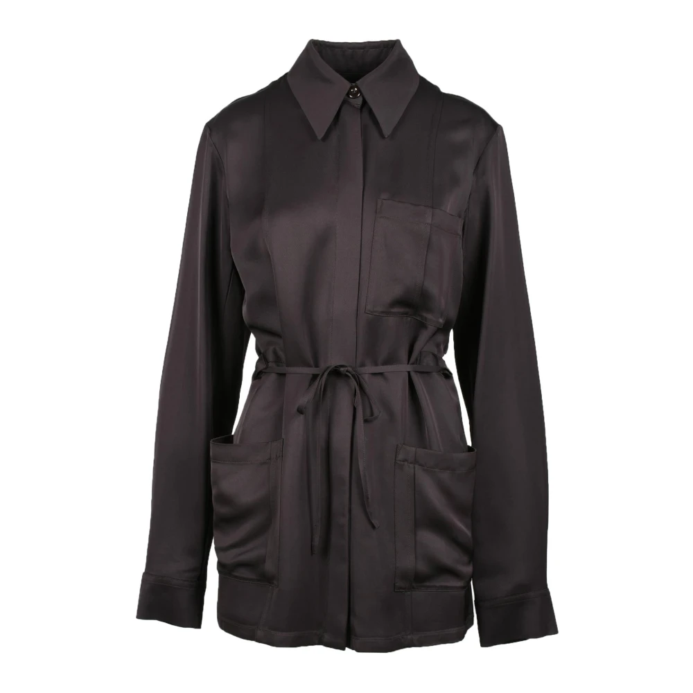 Jil Sander Viscose Shirt Brown Dames