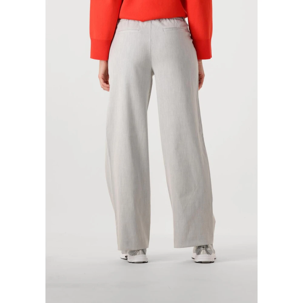 Object Wijde broek met veerdetail Gray Dames