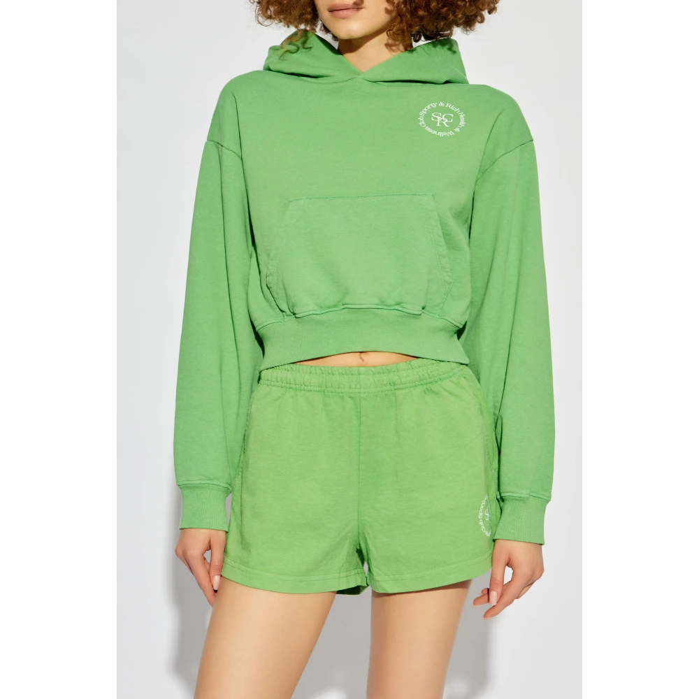 Sporty & Rich Korte hoodie Green Dames