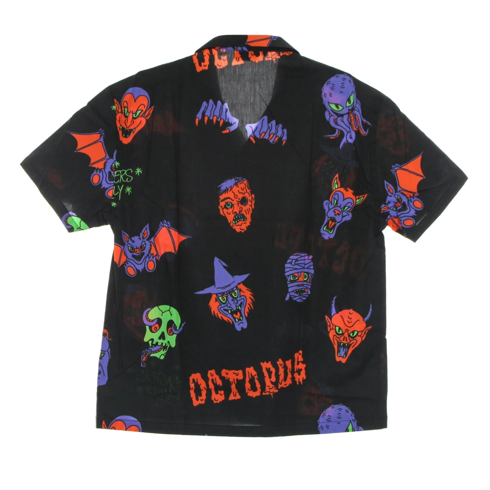 Octopus Halloween Monsters Familie Shirt Zwart Paars Black Heren