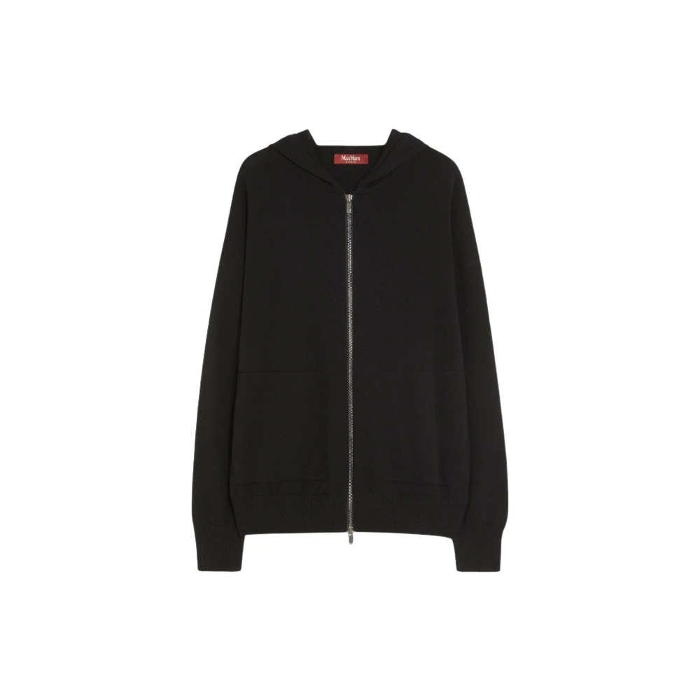 Max Mara Studio Elegante Gebreide Jurk met Rits Black Dames