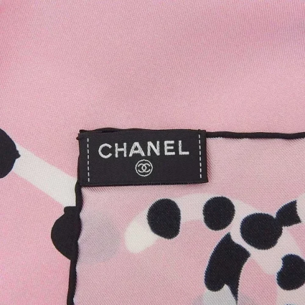 Chanel Vintage Pre-owned Silk scarves Pink Dames