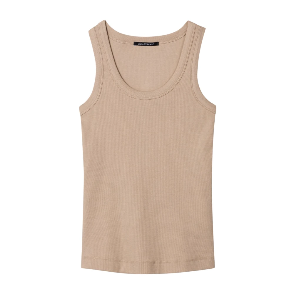 Luisa Cerano Vrouw Bruin Tops Dames, 2XL, Katoen, Basic Top