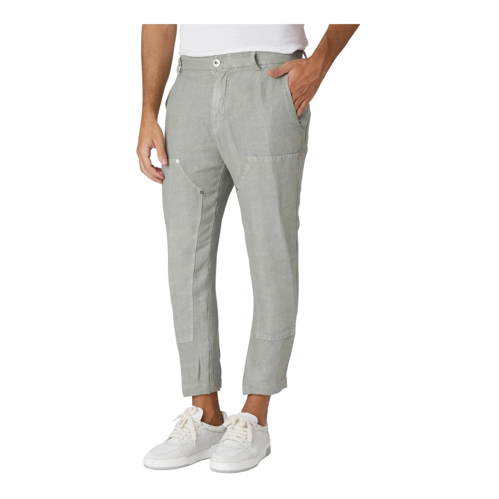 Eleventy Werkkleding Linnen Broek Green Heren