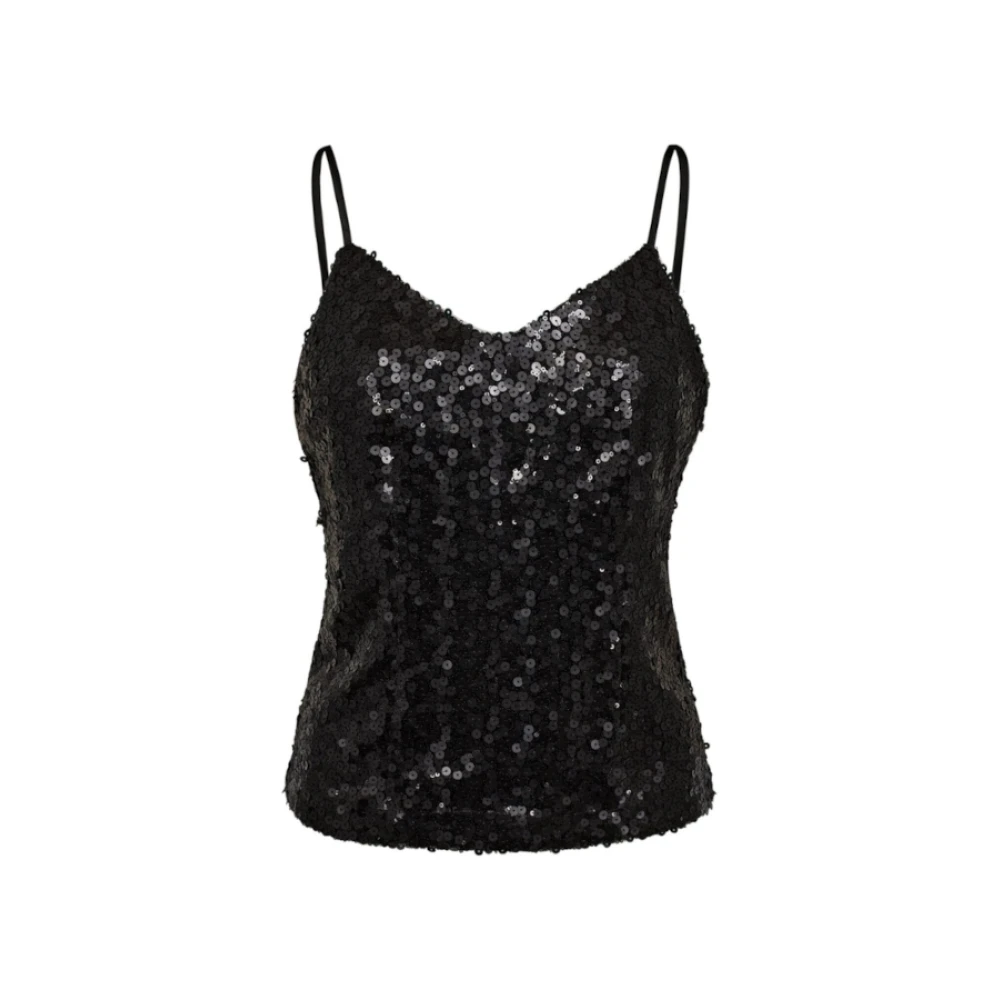 Co'Couture Zwart Paillettentop Black Dames