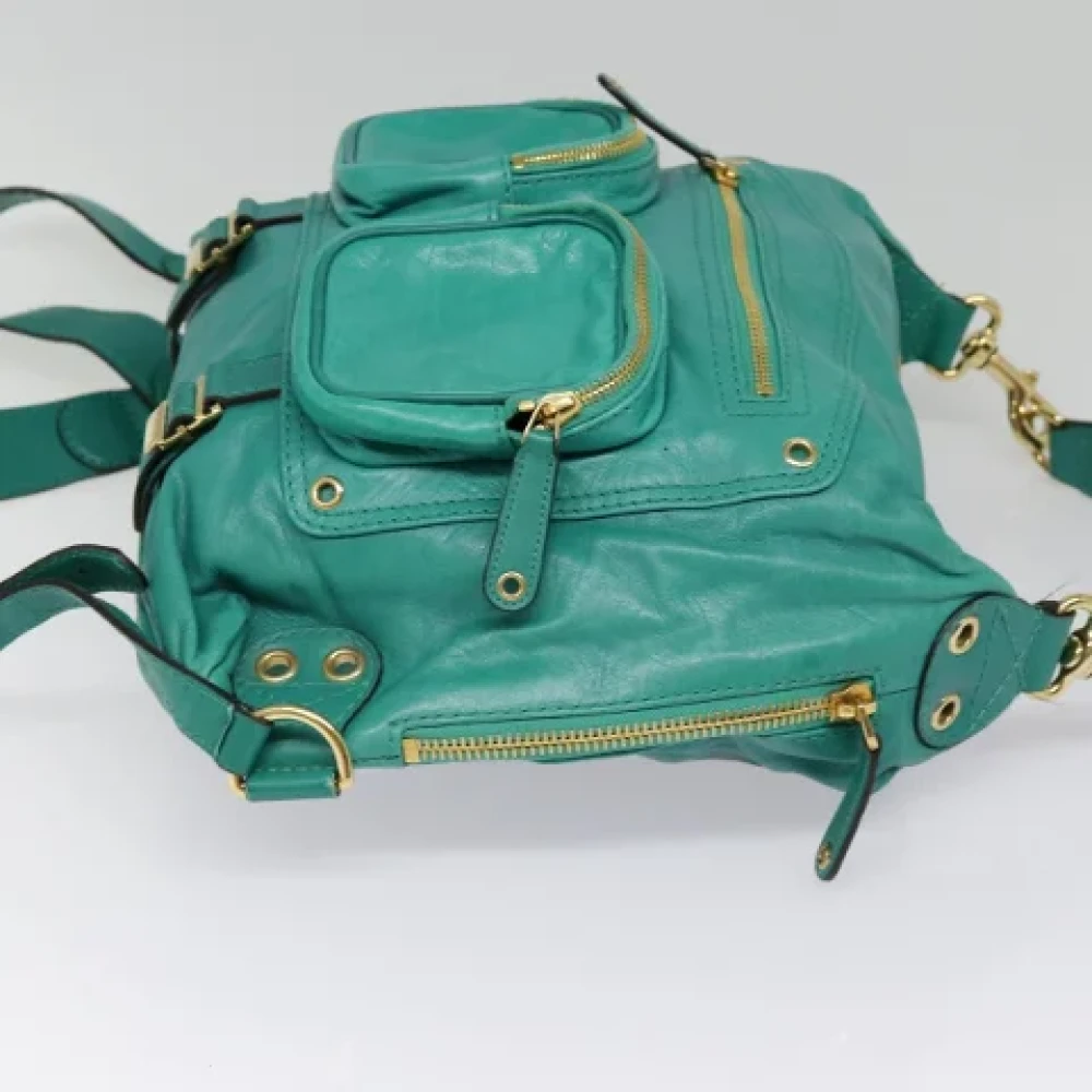 Gucci Vintage Pre-owned Leather backpacks Green Dames