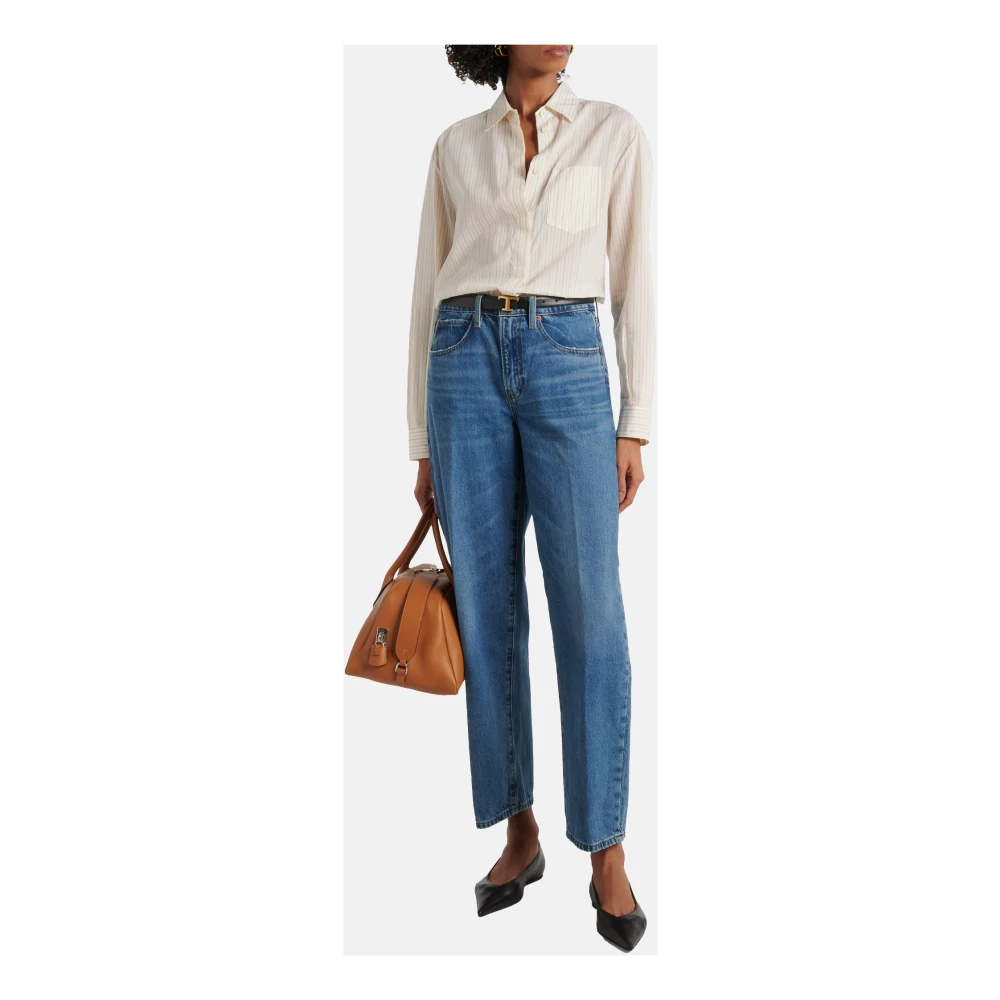 Frame Wijde Pijp Slim Fit Jeans Blue Dames