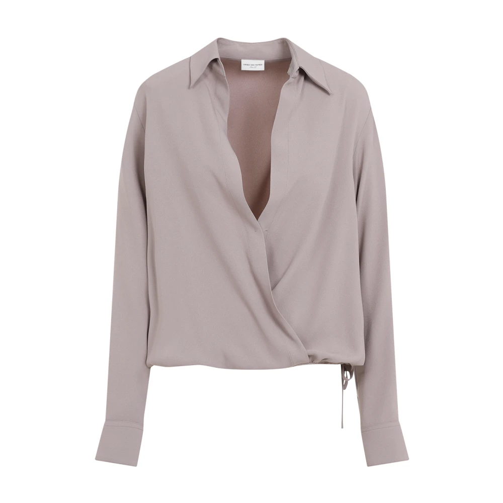 Dries Van Noten Chique Nude Neutrals Shirt Pink Dames