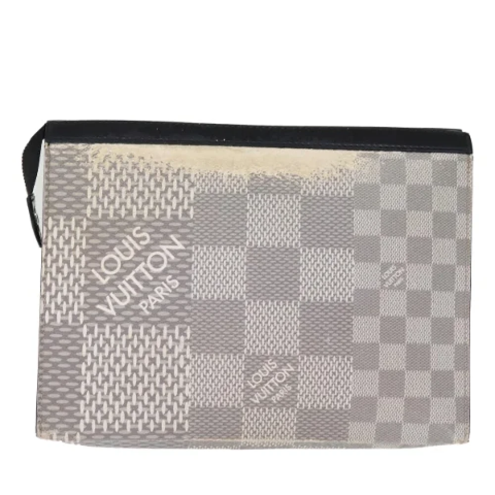 Louis Vuitton Vintage Pre-owned Canvas clutches Gray Dames