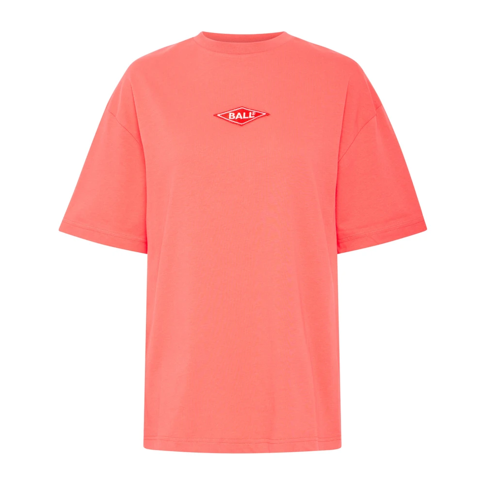 Ball Sportieve Tee Blouse met Logo Pink Dames
