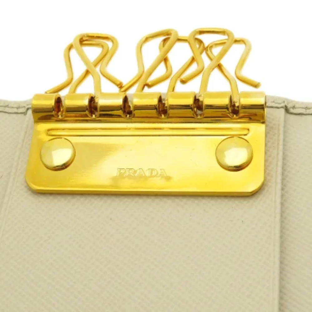 Prada Vintage Pre-owned Leather key-holders Beige Dames