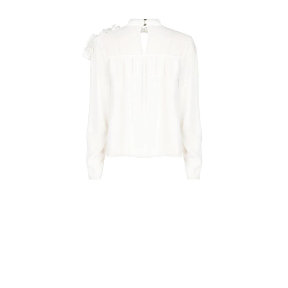 RINASCIMENTO Georgette blouse met roos en V-hals White Dames