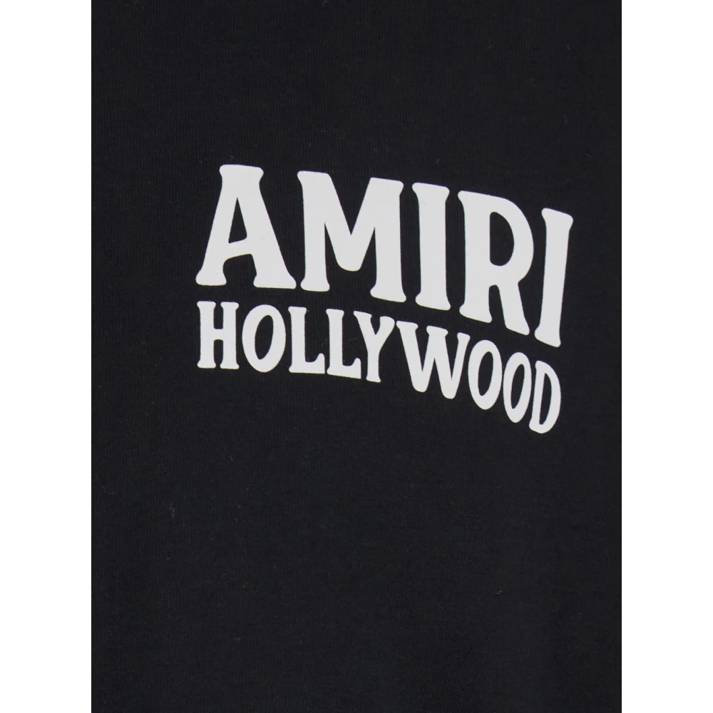 Amiri Jazz Wolf Zwarte Crewneck T-Shirt Black Heren