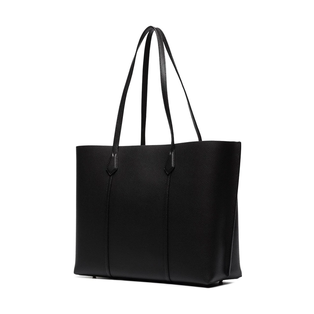 TORY BURCH Zwarte leren Triple-Compartment Tote Tas Black Dames