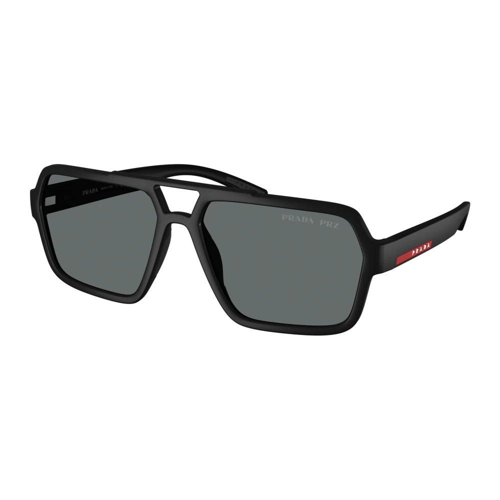 Prada Men's Black Sunglasses Linea Rossa Ps A06s