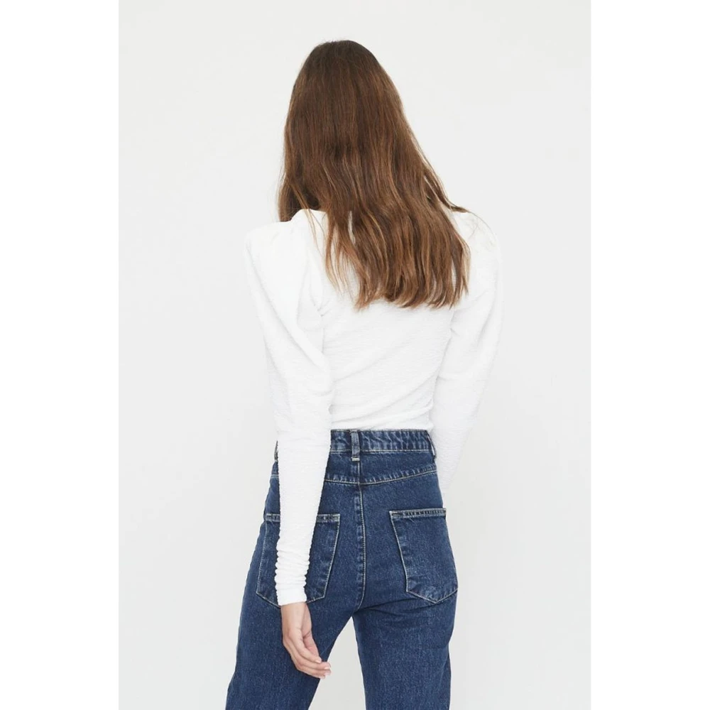 Rotate Birger Christensen Witte top met vierkante halslijn White Dames