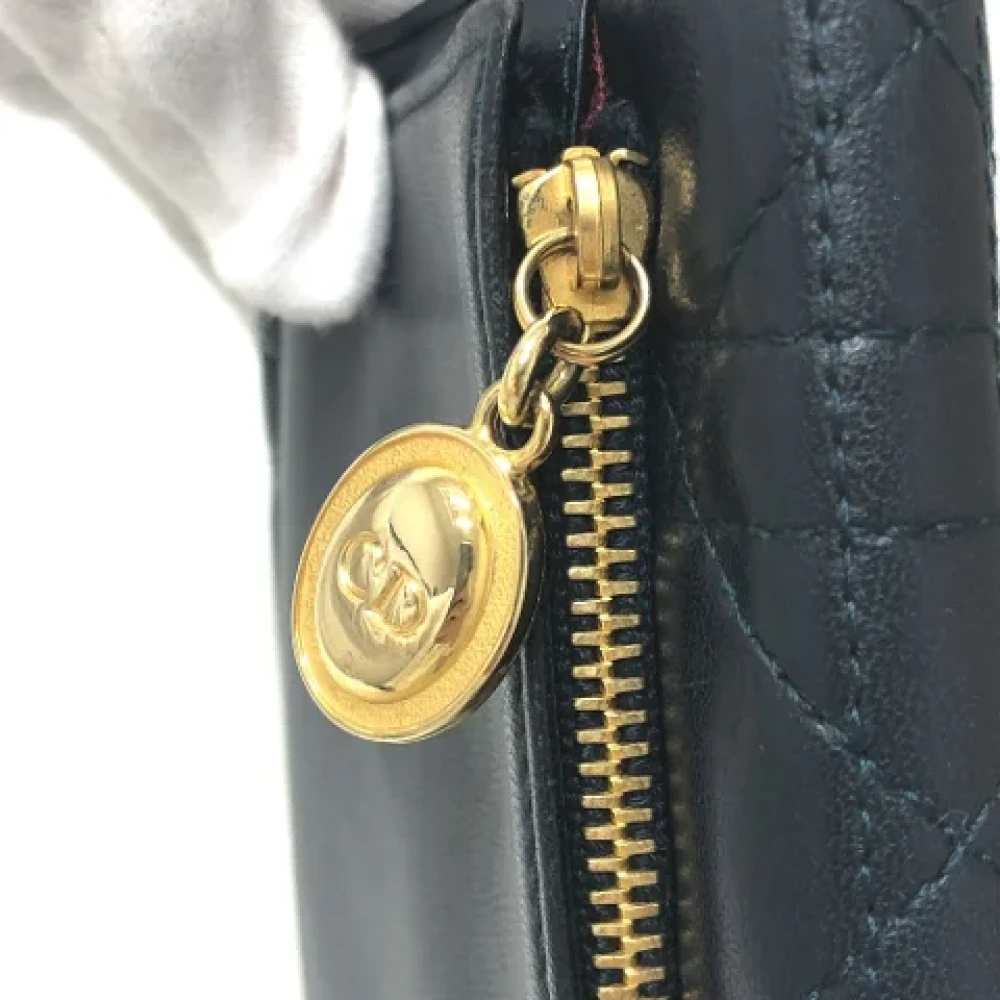 Dior Vintage Pre-owned Leather wallets Blue Dames