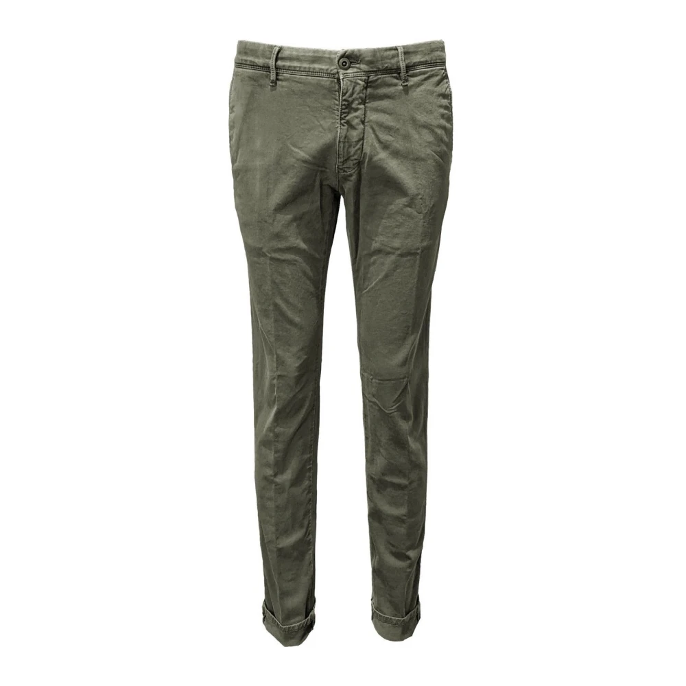 Incotex Men's Green Elastic Slacks - Slim-Fit Trousers - W34 - Trousers