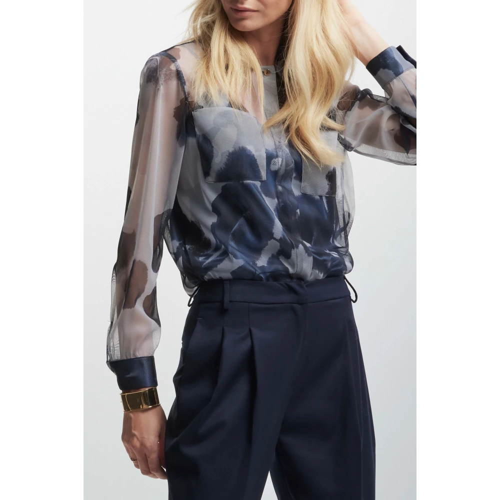 Kocca Abstract Laagjes Patroon Shirt Blue Dames