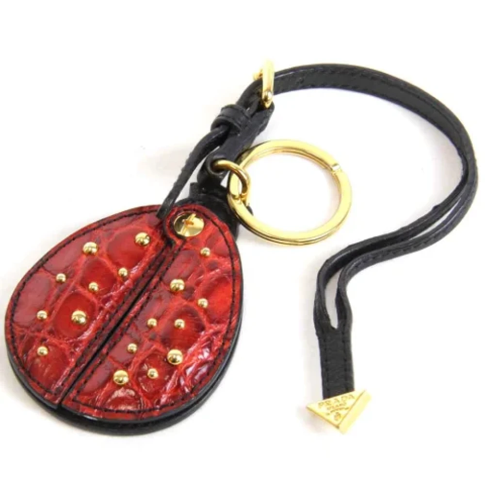 Prada Vintage Pre-owned Leather home-office Red Dames