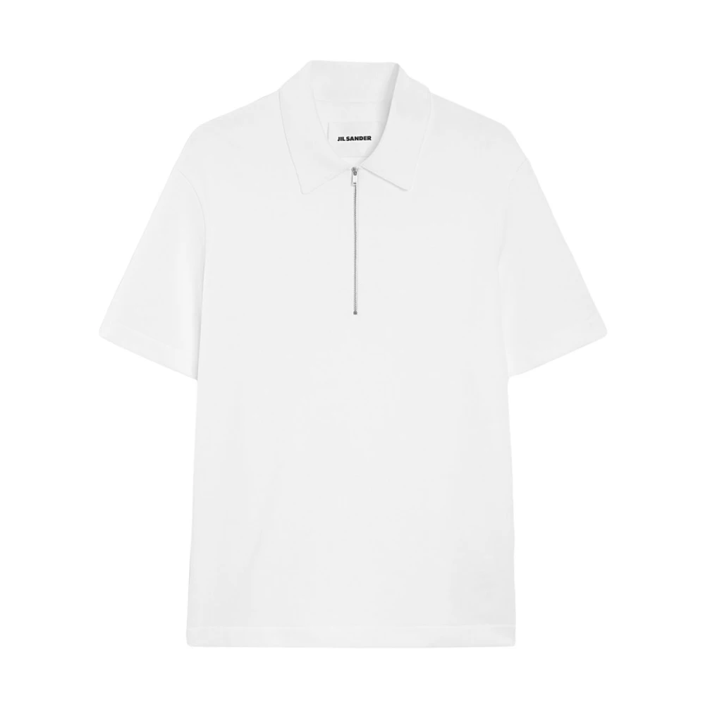Jil Sander Men's White Zip-Up Polo Shirt - Polo Shirts - L - Tops