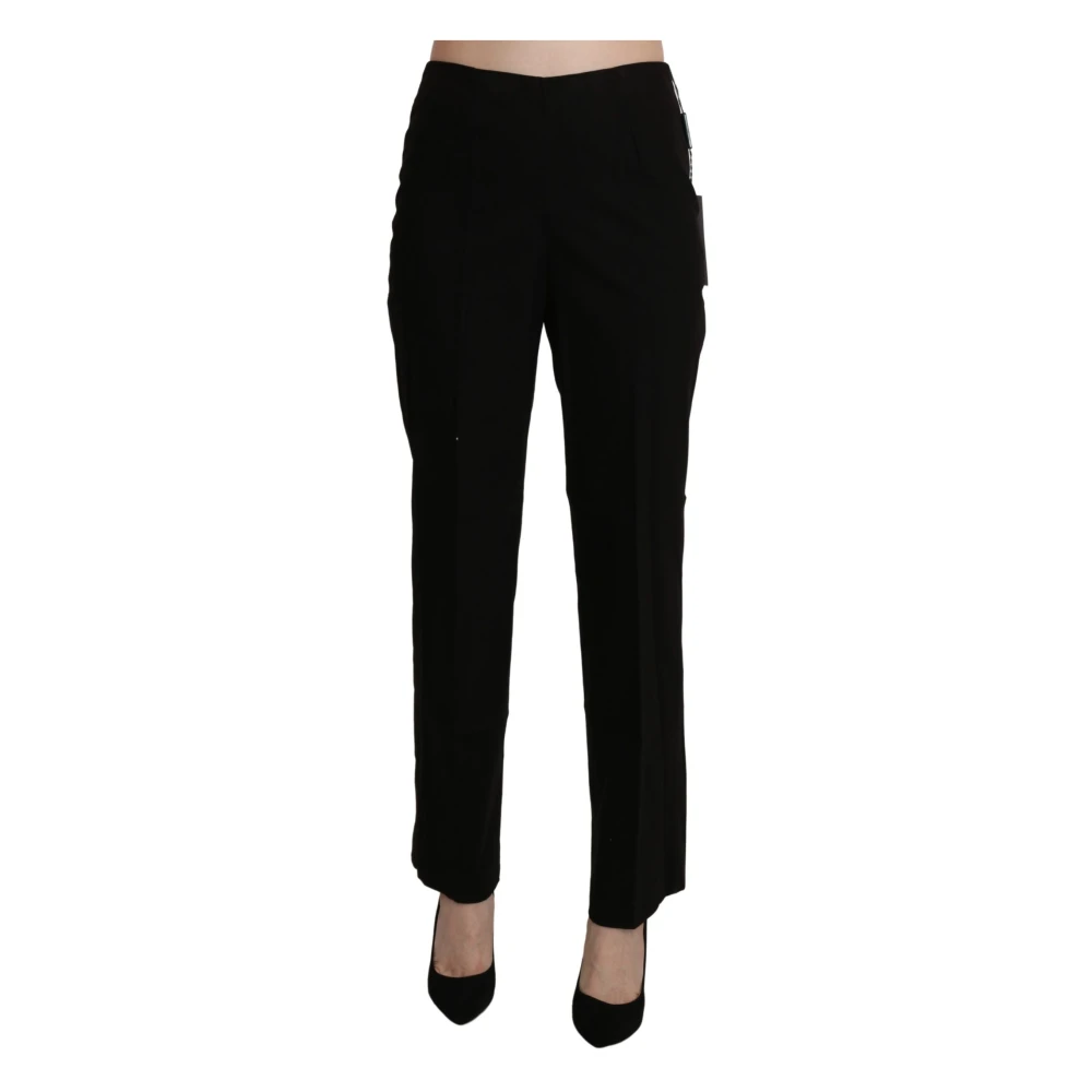 Bencivenga Black Wide Trousers, Female, L, High Waist Straight Trousers