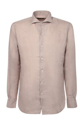 brown-linen-shirt-classic-collar