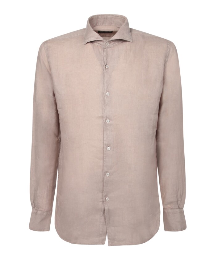 brown-linen-shirt-classic-collar