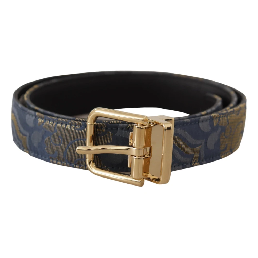 Dolce & Gabbana Women's Gold Jacquard Belt With Metal Buckle