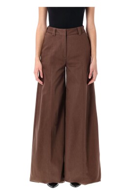 brown-flared-leg-cotton-trousers