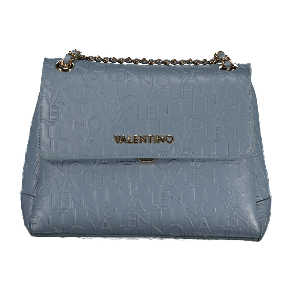 Valentino by Mario Valentino Blauwe Schoudertas met Ketting en Rits- en Knoopsluiting Blue Dames