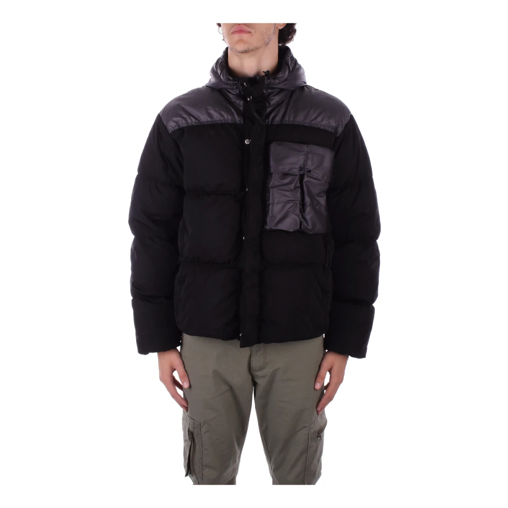 C.P. Company Hooded Logo Ritsjas Zwart Black Heren