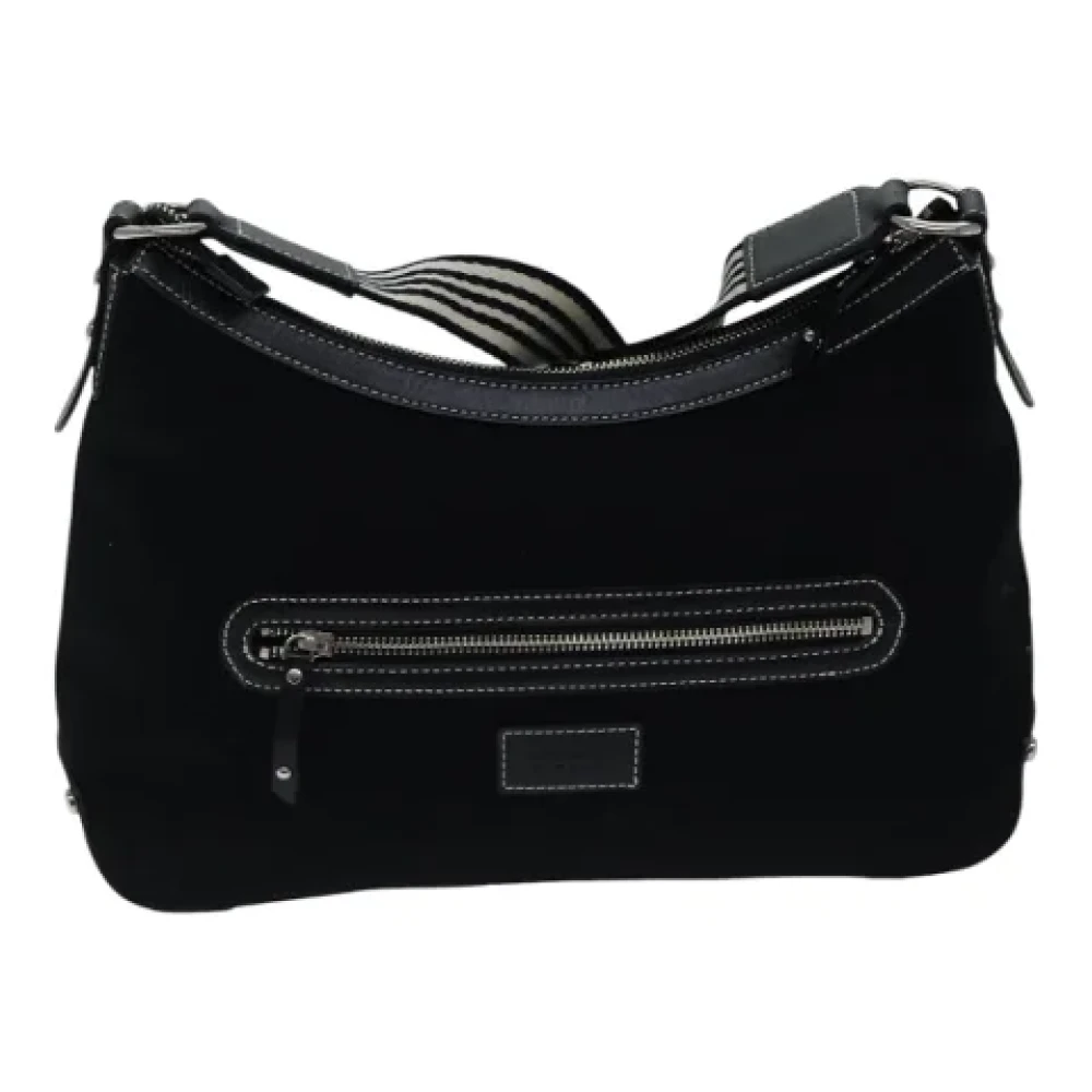 Burberry Vintage Pre-owned Canvas shoulder-bags Black Dames