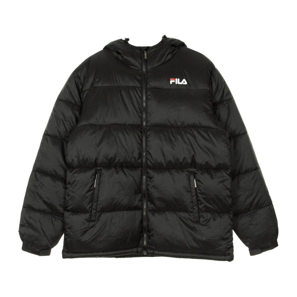 Fila Zwarte Pufferjas met Rode Accenten Black Heren