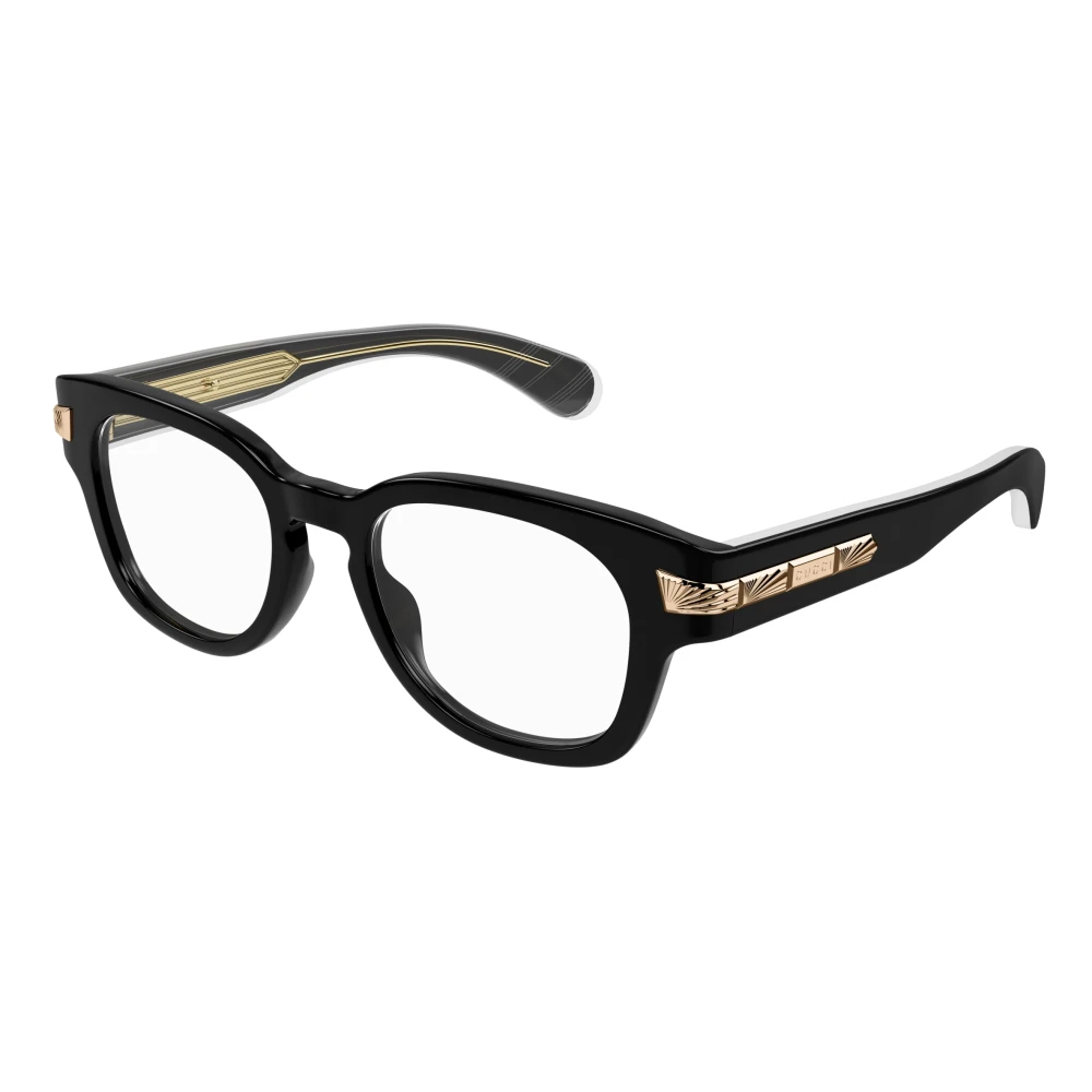Gucci Men's Black Glasses, 51 Mm, Round Eyeglasses