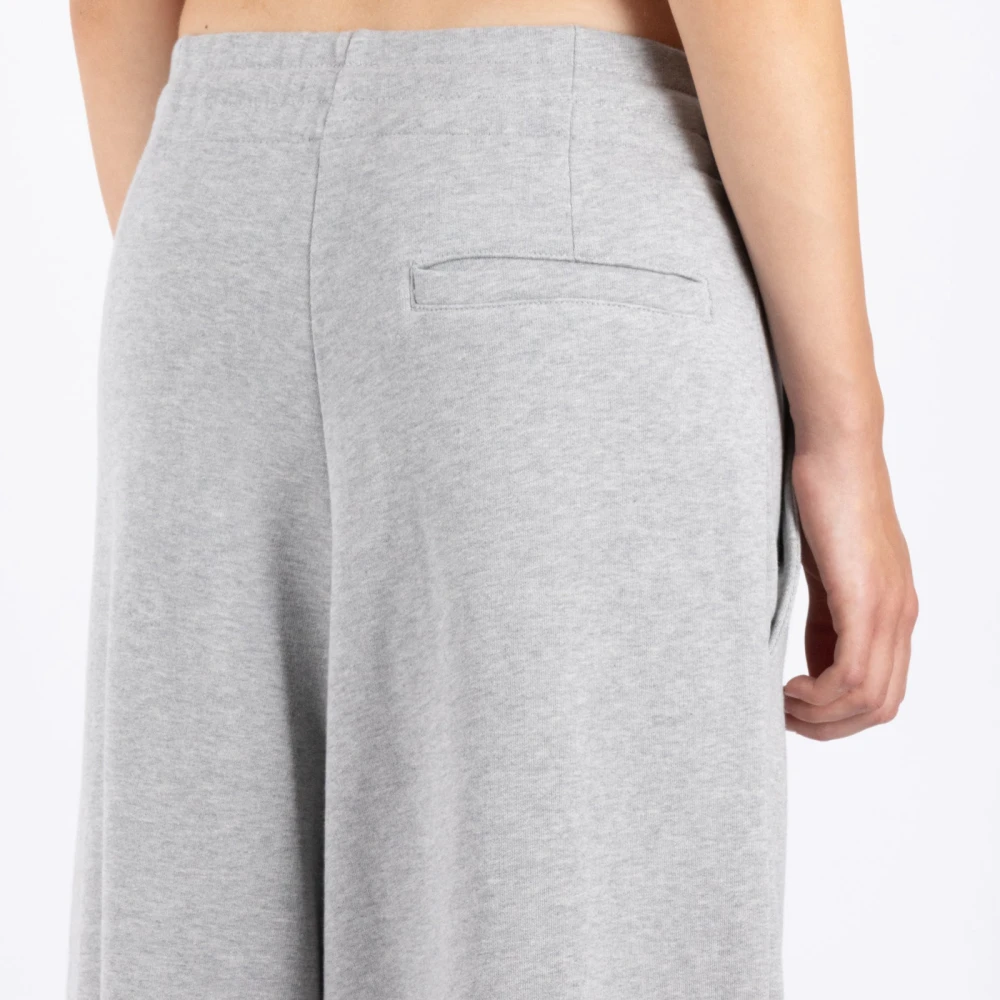 Dries Van Noten Wijde Pijp Katoenen Broek Gray Dames