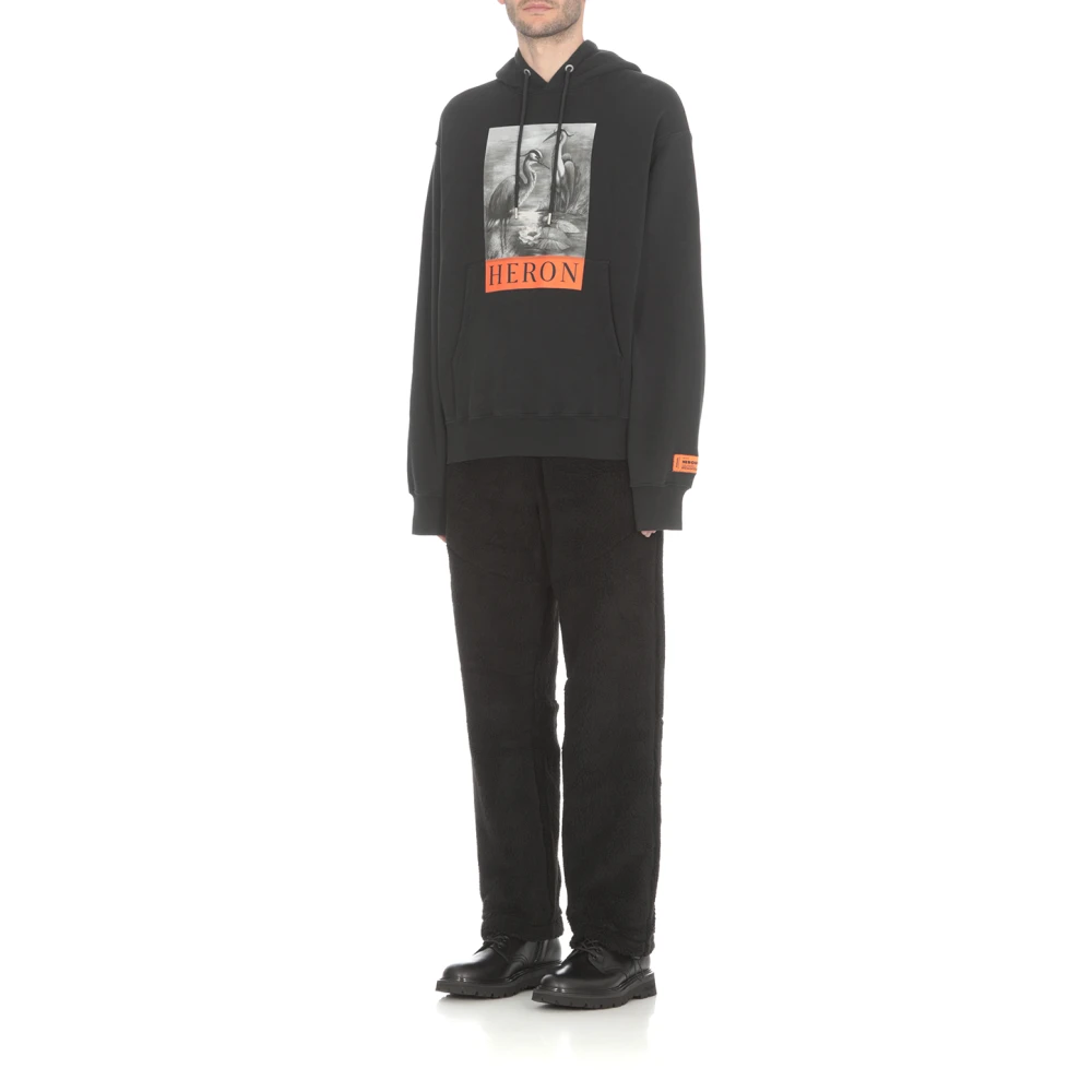 Heron Preston Zwarte Bouclé Broek met Logo Patch Black Heren