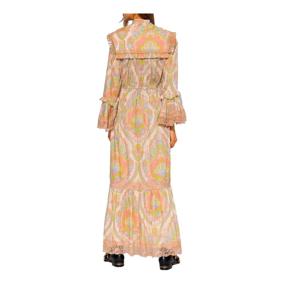 Gucci Jurk met bloemenkant Multicolor Dames