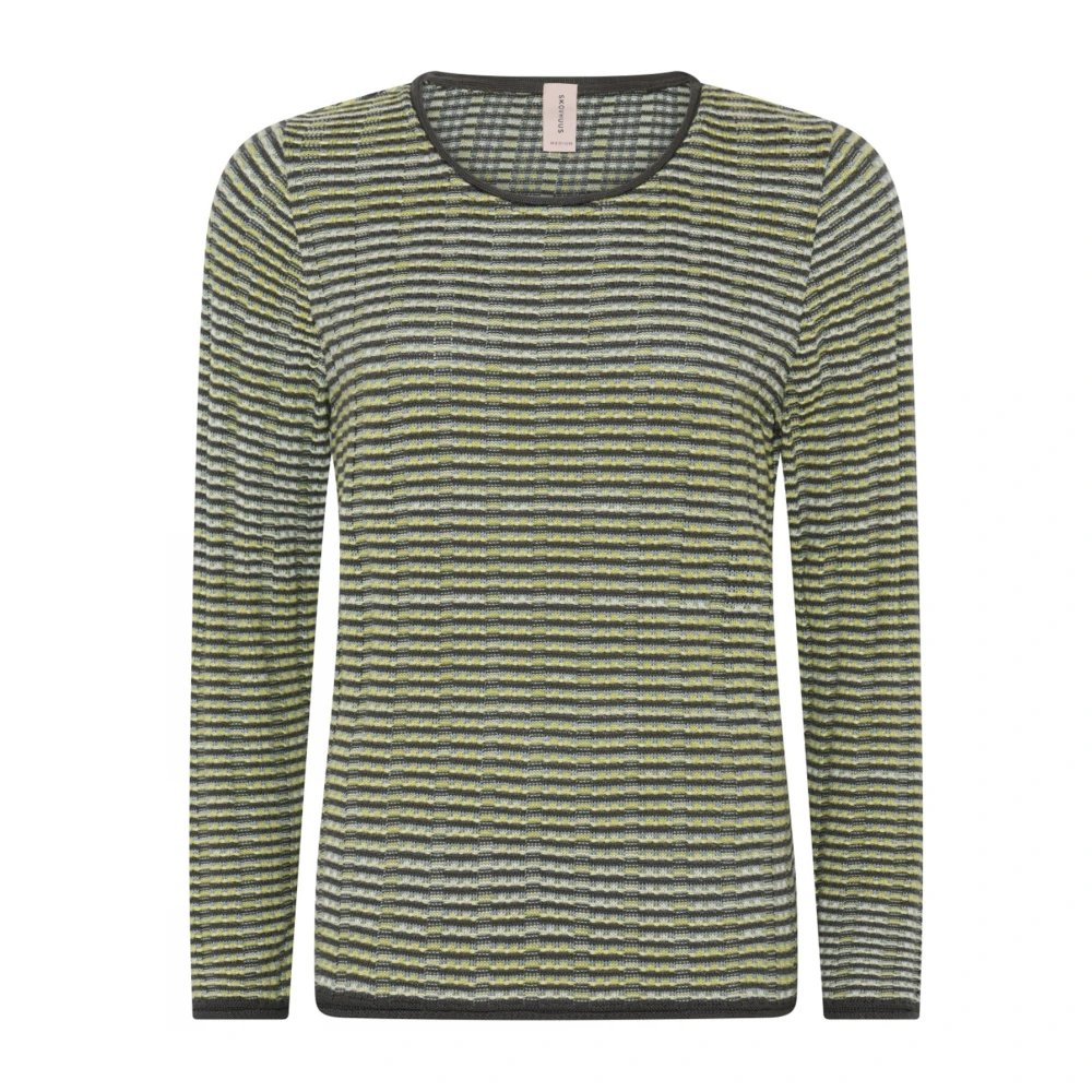 Skovhuus Multicolor O-Neck Pullover Blouse Oasis Green Dames