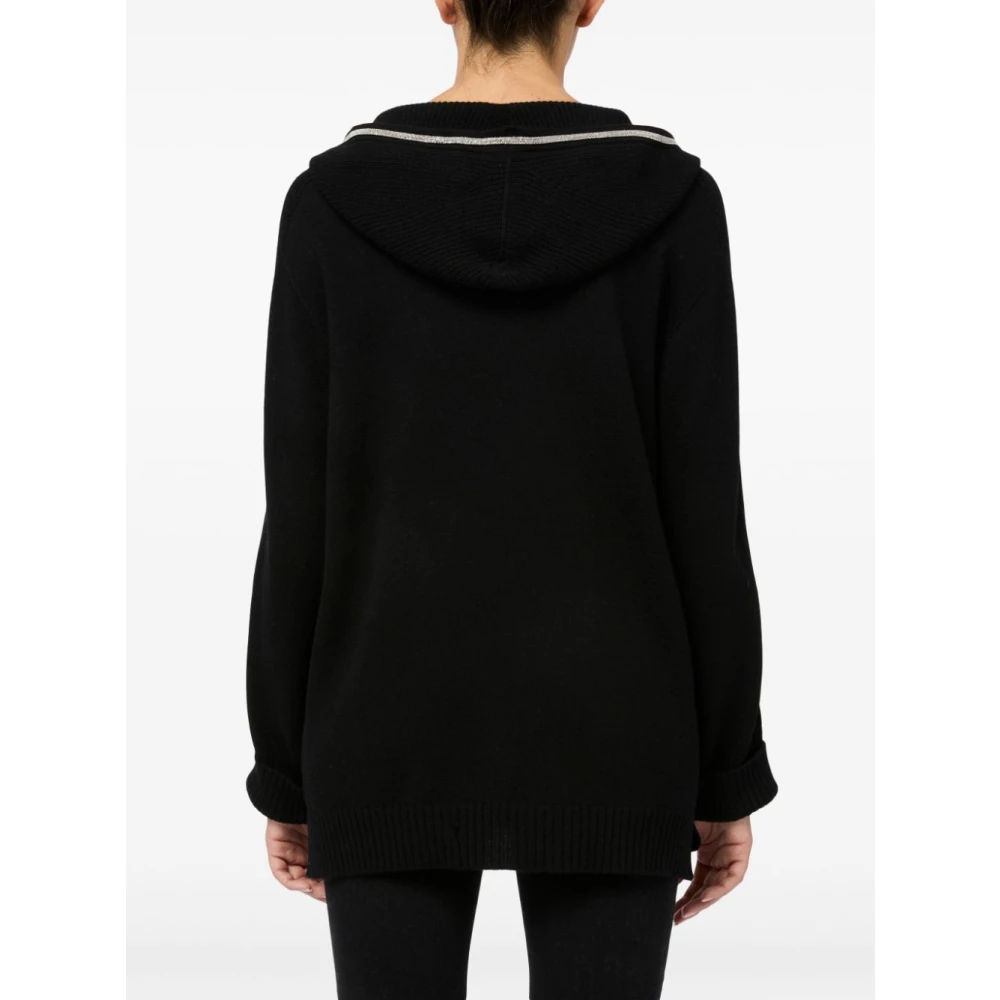 D.Exterior Hoodie van kasjmier zwart Aw24 Black Dames