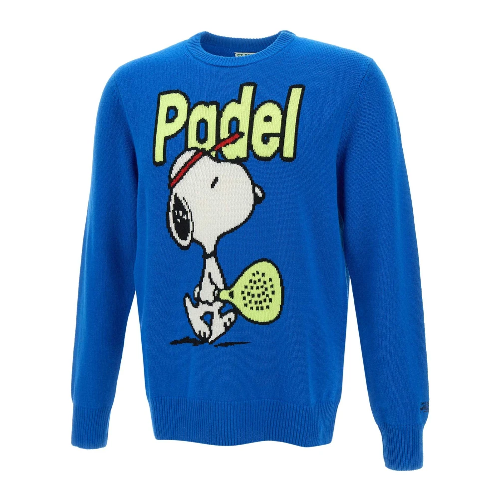 MC2 Saint Barth Snoopy Padel Lover Wollen Trui Blue Heren
