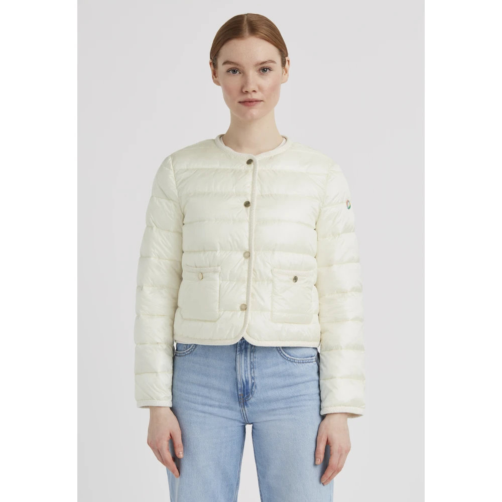 Milestone Gewatteerde Tweed Winterjas White Dames