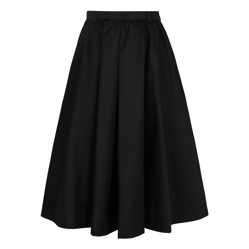 Prada Women's Black Midi Skirts, L, Nylon Skirt With Belt Loops